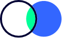 Stylised icon of two overlapping circles